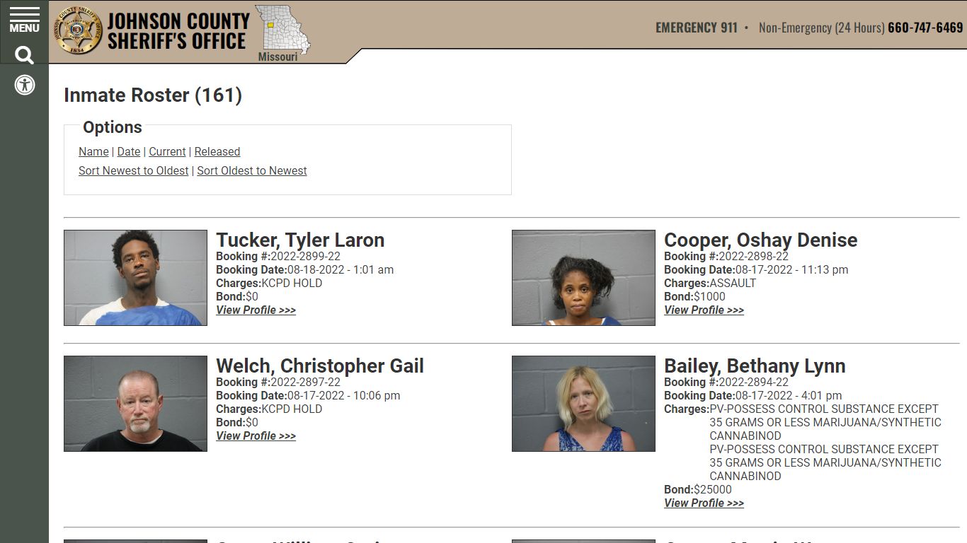 Inmate Roster - Current Inmates Booking Date Descending - Johnson ...